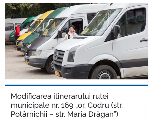 MODIFICAREA ITINERARULUI RUTEI MUNICIPALE NR. 169