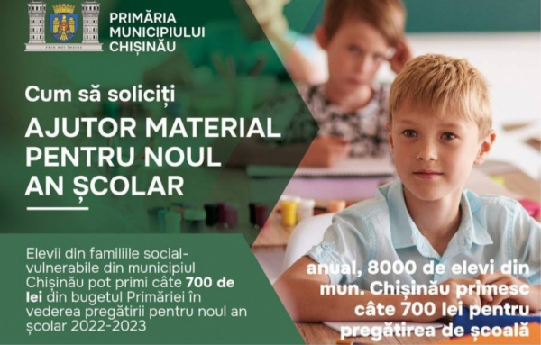 AJUTOR FINANCIAR OFERIT DE MUNICIPALITATE PENTRU PREGĂTIREA CĂTRE NOUL AN ȘCOLAR