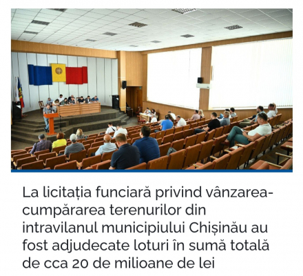 LICITAȚIA FUNCIARĂ A ADUS MUNICIPIULUI CCA 20 DE MLN DE LEI