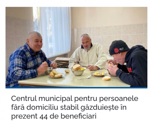 44 DE OAMENI AI STRĂZII SUNT ADĂPOSTIȚI ÎN CENTRU DE GĂZDUIRE