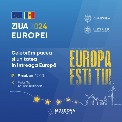 ZIUA EUROPEI VA FI MARCATĂ PE DATA DE 9 MAI, ÎN PIAȚA MARII ADUNĂRI NAȚIONALE:DISCUȚII CU MINIȘTRI ÎN CORTUL EXECUTIVULUI, EXPOZIȚII ȘI EXCURSII ÎN CASA GUVERNULUI
