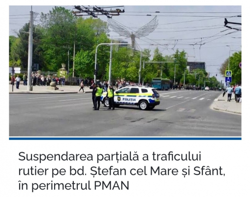 ЧАСТИЧНОЕ ПРИОСТАНОВЛЕНИЕ ДВИЖЕНИЯ ПО БД. ШТЕФАН ЧЕЛ МАРЕ