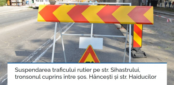 ПРИОСТАНОВЛЕНИЕ ДОРОЖНОГО ДВИЖЕНИЯ ПО УЛ. ХЫНЧЕШТЬ И УЛ. ХАЙДУЧИЛОР