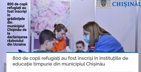 800 DE COPII REFUGIAȚI AU FOST ÎNSCRIȘI ÎN INSTITUȚIILE DE EDUCAȚIE TIMPURIE DIN MUNICIPIUL CHIȘINĂU