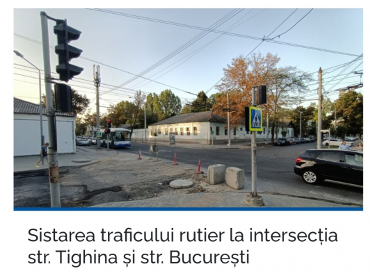 Sistarea traficului rutier la intersecția str. Tighina și str. București