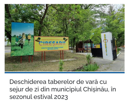 DESCHIDEREA TABERELOR DE VARĂ CU SEJUR DE ZI DIN MUNICIPIU CHIȘINĂU